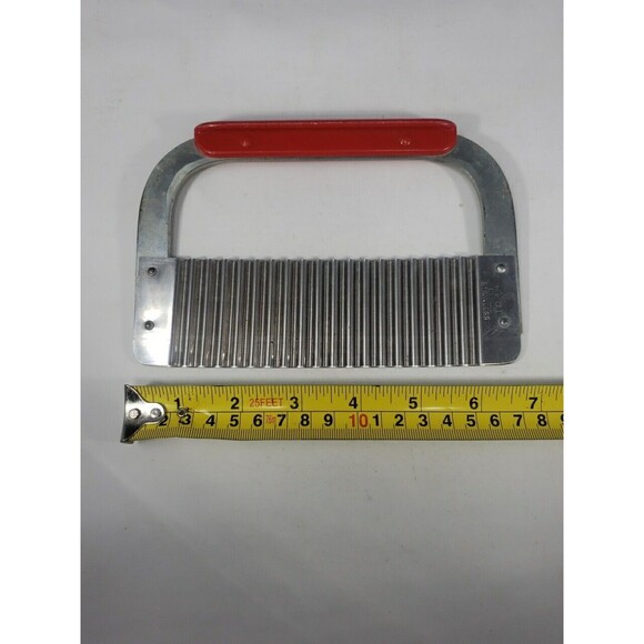 Vintage Huot Serrater Meat Tenderizer Red Plastic Handle Stainless Steel USA MCM - Picture 10 of 11
